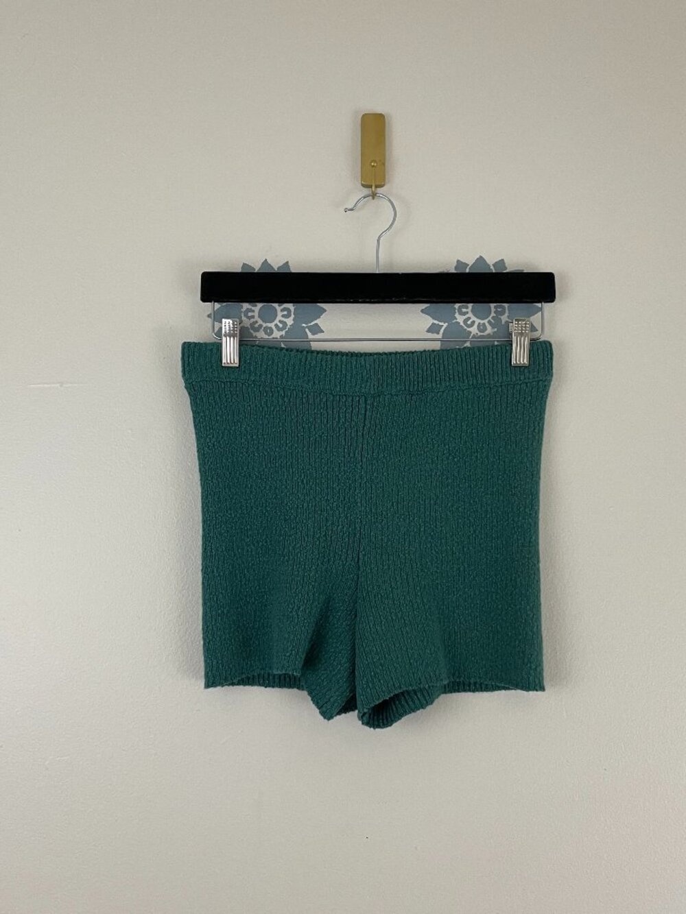 Free People Beach Teal Green Knit Pull On Shorts Size Small